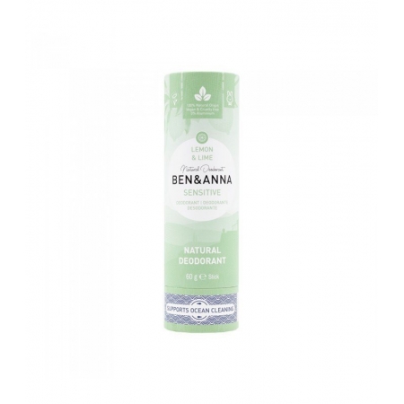 BEN&ANNA Naturalny dezodorant bez sody LEMON & LIME sztyft kartonowy SENSITIVE 60g